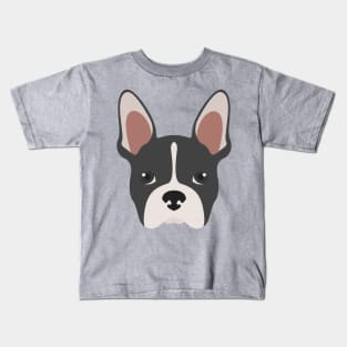 Boston Terrier Face Kids T-Shirt